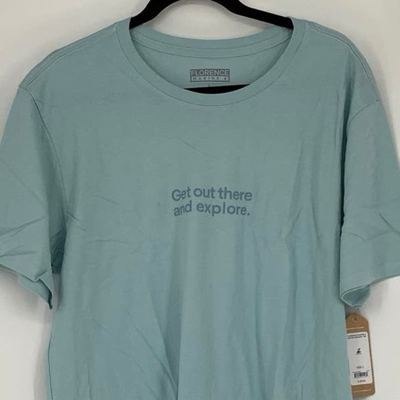 NEW Florence Marine X Size Large GOTAE Organic T-Shirt Light Blue Tee $30 M12-3 - Picture 6 of 10